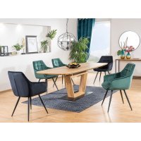 Scaun Tapitat LILIA VELVET Genarom SN Negru/ Bluvel 19